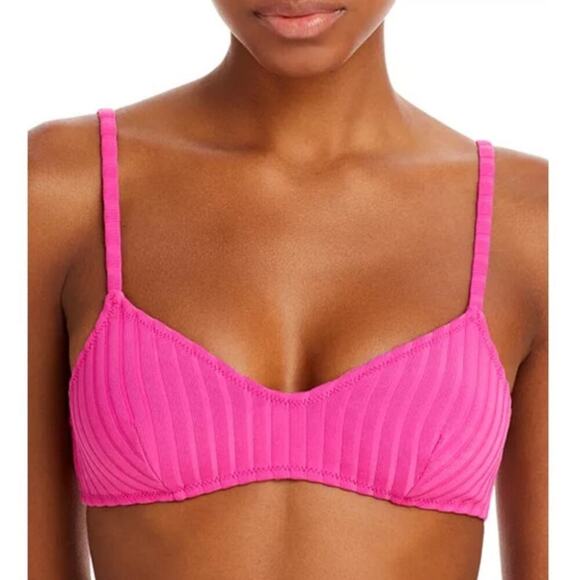 Solid & Striped NWT The Rachel Belted Ribbed Bikini in Orchid Women's Size M - Picture 2 of 12